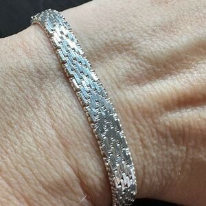 7" Stamped Italy sterling silver mesh bracelet!